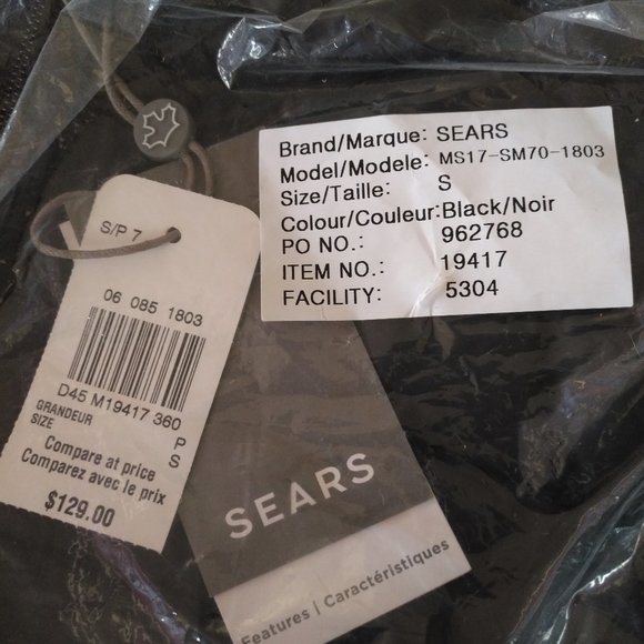 Sears Men's Ultra Light Down Jacket Blue Or Black Sz Small - Picture 3 of 10